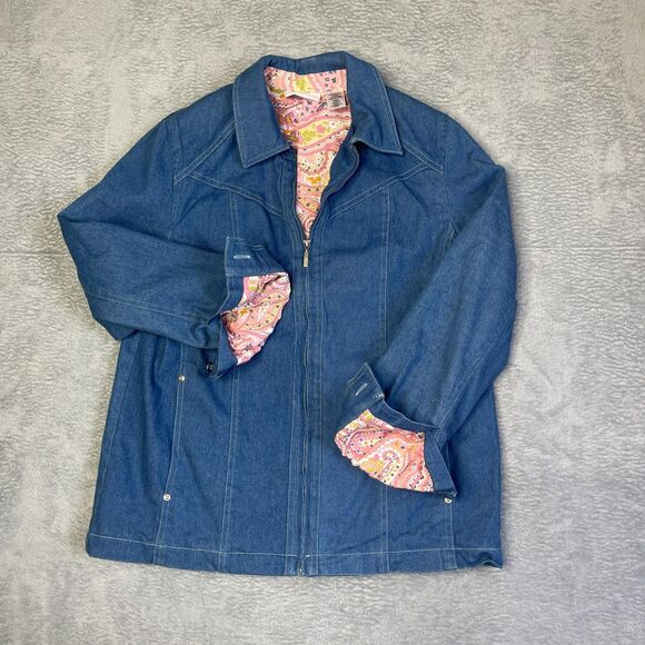 Vintage Alfred Dunner Womens Sz 10 Denim Jacket Zip Up Western Style Jean Coat - Picture 4 of 14